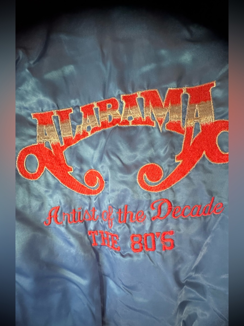 Alabama 'Artist of the Decade' Blue Satin Jacket Vintage